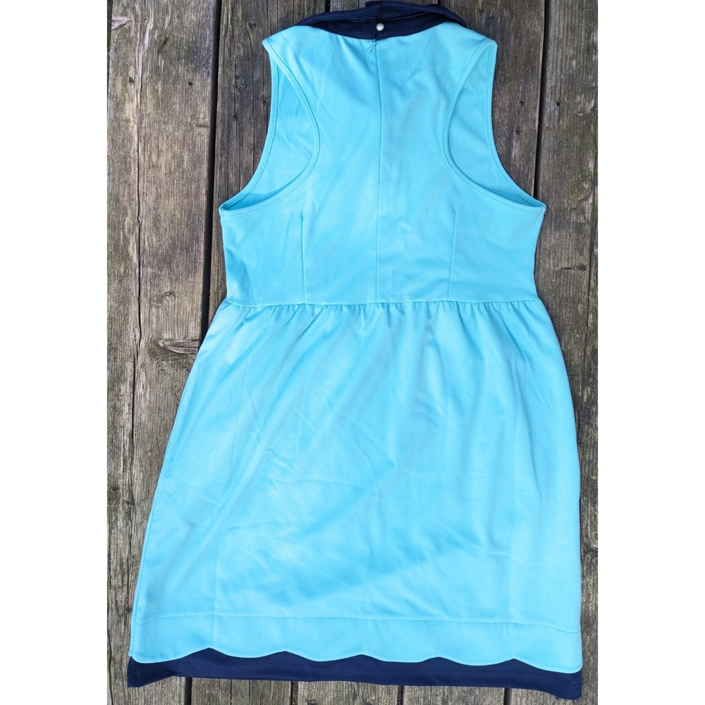 Vera Fishbaugh Sleeveless Teal Blue Dress Women's Large Casual A Line Pockets - Picture 2 of 7